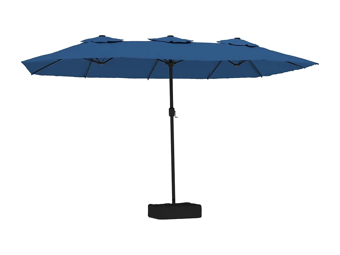 Anderson Parasol dubbel dak met LED 449x265 cm azuurblauw