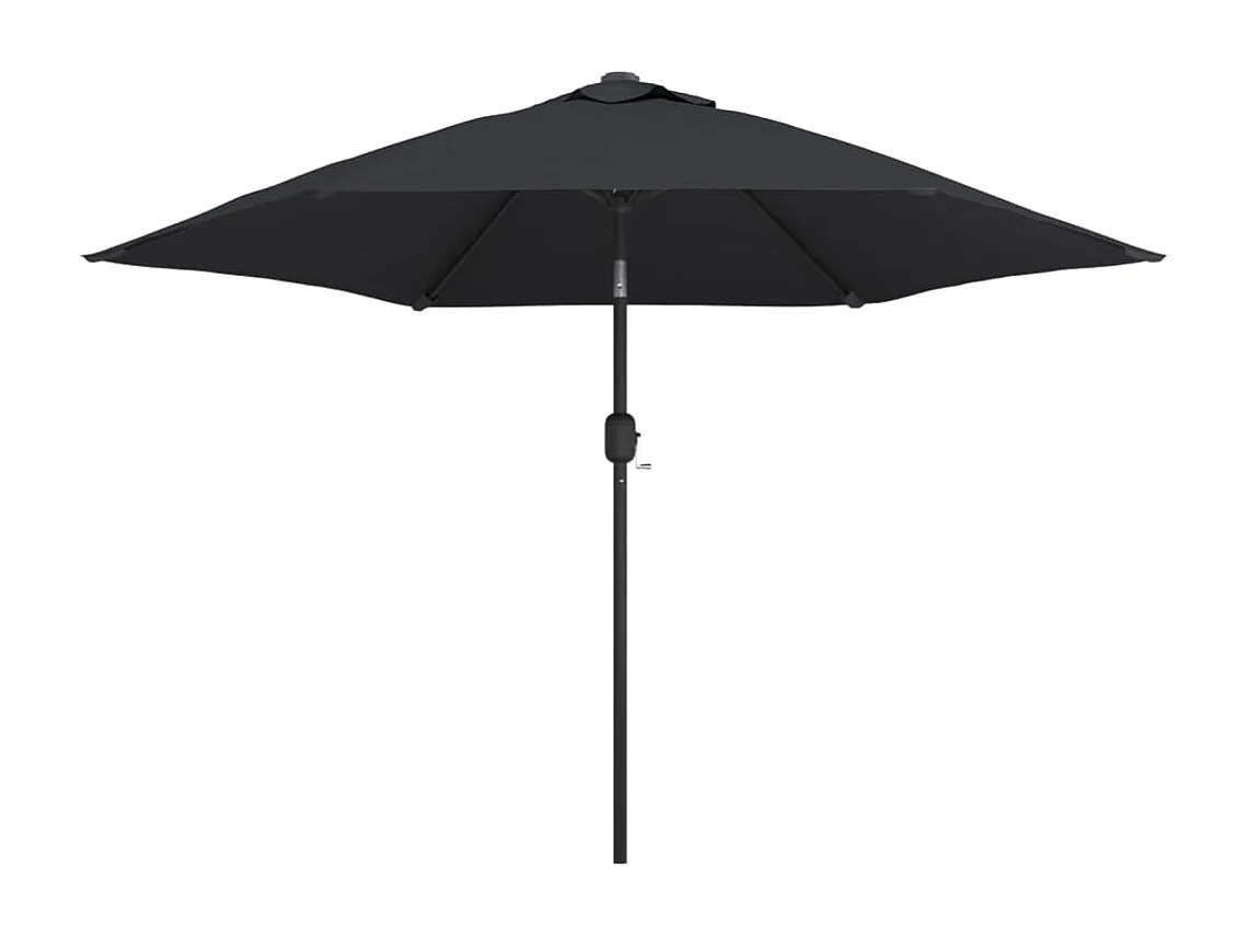 Arabella Parasol met LED-verlichting en stalen paal 300 cm zwart