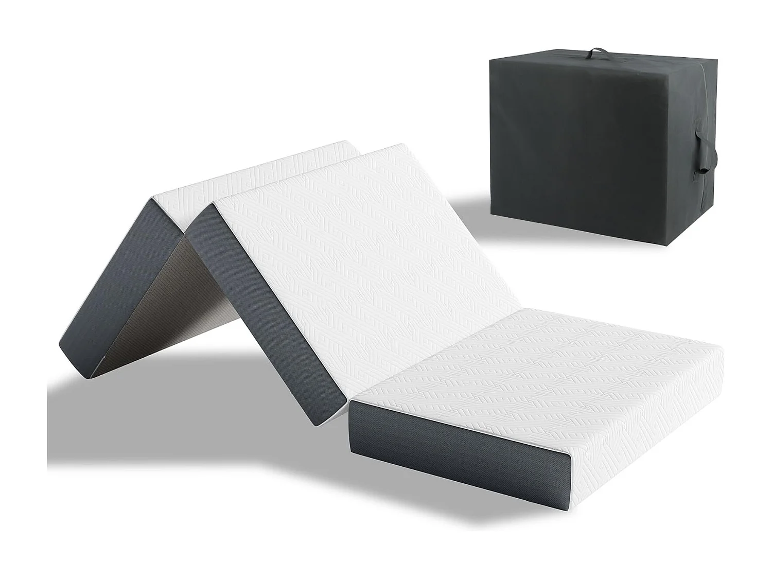 15 cm opvouwbaar matras, gel-traagschuim, extra bed voor 1 persoon, ideaal voor op de vloer, in de auto, op de camping, op reis, met opbergtas