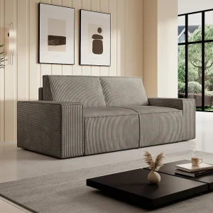 Comfortabele taupe corduroy 2-zitsbank AMELIA Comfortabele taupe corduroy 2-zitsbank AMELIA