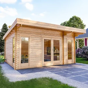 Houten tuinstudio/tuinkantoor 24,4 m² – Dikte 40 mm – ARBORIA