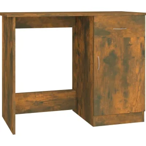 Adriano  Bureau 100x50x76 cm bewerkt hout gerookt eikenkleurig