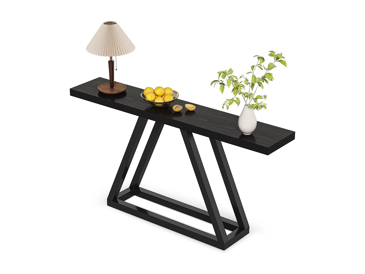 160 cm smalle consoletafel, lange salontafel achter bank voor entree, hal, woonkamer, zwart