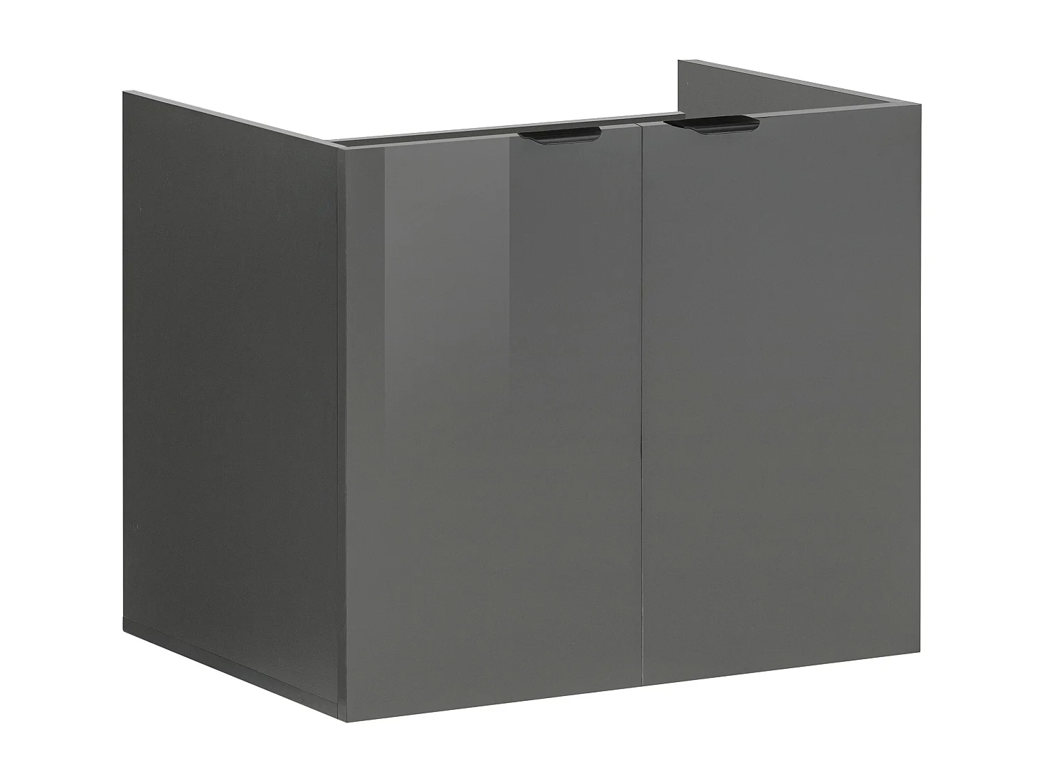 Atlas | Wandkast met 2 deuren in houtlook grijs