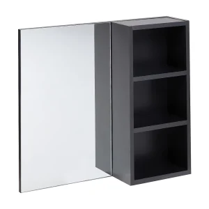 Badkamer wandkast met spiegel JOINVILLE 60 cm Zwart