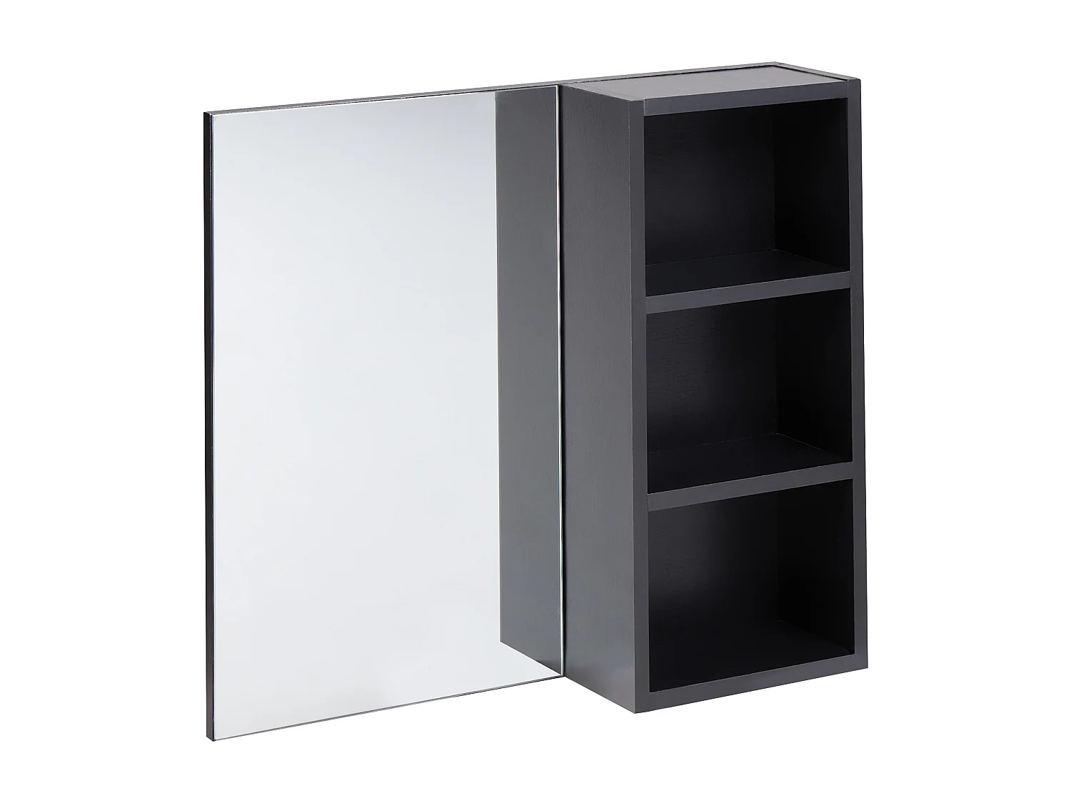 Badkamer wandkast met spiegel JOINVILLE 60 cm Zwart