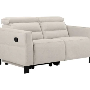 2-zits bank met 1 handmatige relaxfunctie in stof roomkleur 2-zits bank met 1 handmatige relaxfunctie in stof roomkleur