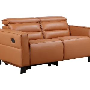 2-zits bank met 1 handmatige relaxfunctie in leer PU cognac 2-zits bank met 1 handmatige relaxfunctie in leer PU cognac