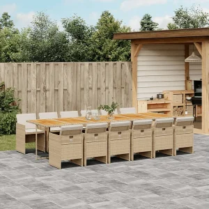 13-delige Tuinset met kussens poly rattan beige 13-delige Tuinset met kussens poly rattan beige