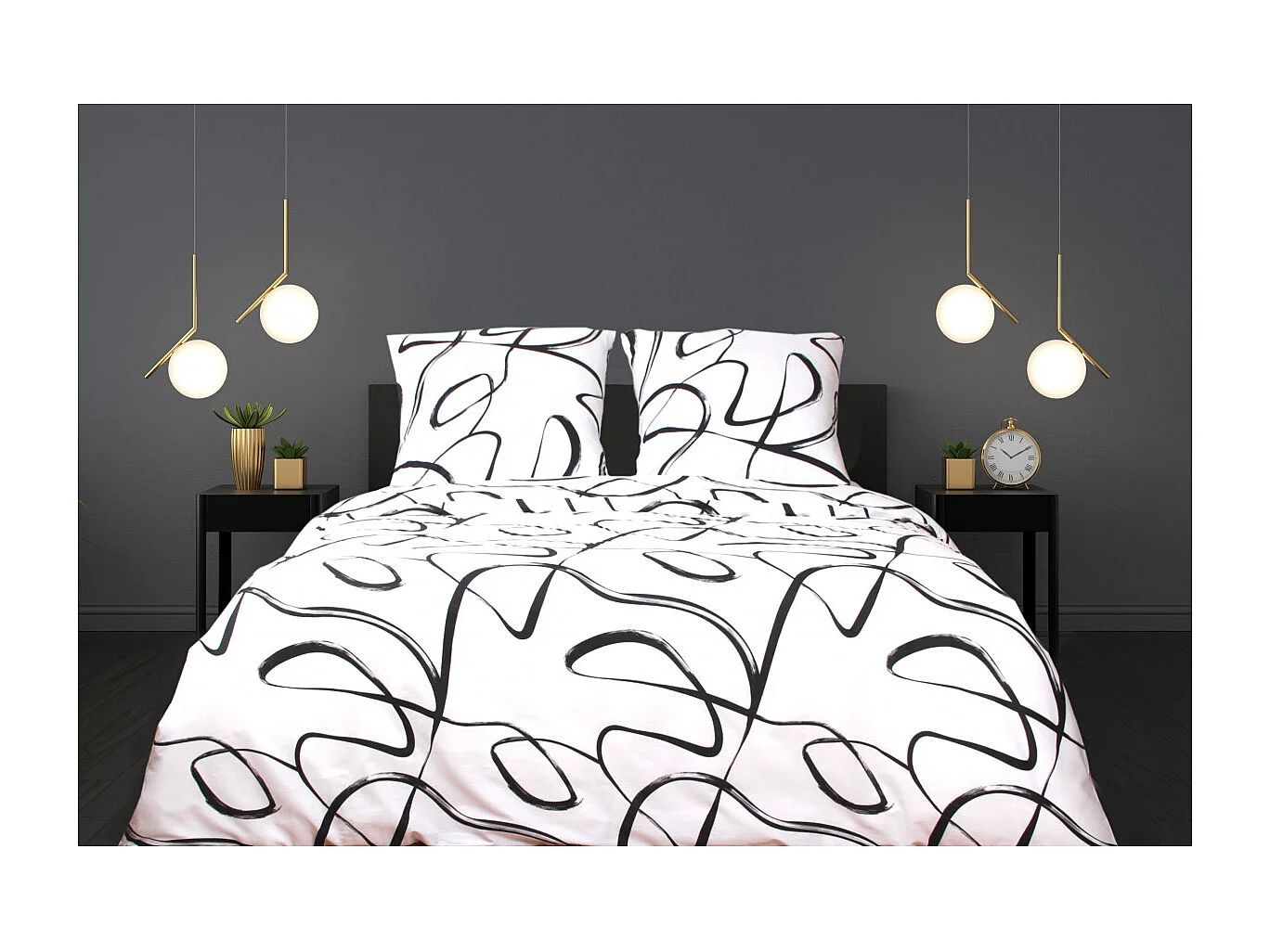 1 persoons beddengoed 140x200 cm+1 kussensloop 65x65 cm in katoen