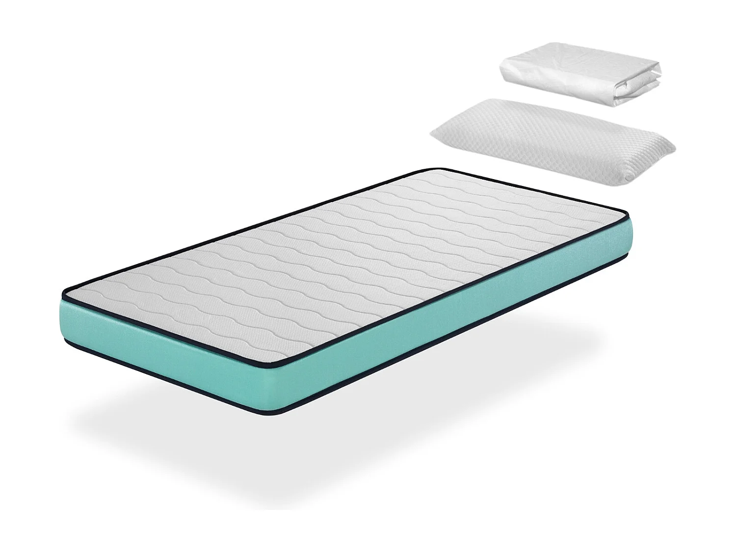 90x190 cm KINDERBED Matraspakket, H14 cm, COMFORT PROMO + 1 Junior Kussen + 1 Matrasbeschermer