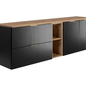 Badkamerset: kast met laden, kast met deuren en plank 57×46×180 cm, kleur: Craft Eik / zwart, gouden handgreep Badkamerset: kast met laden, kast met deuren en plank 57×46×180 cm, kleur: Craft Eik / zwart, gouden handgreep