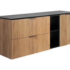 Badkamerset: kast met laden, kast met deuren en plank 57×46×140 cm, kleur: Craft Eik / zwart, zwarte handgreep Badkamerset: kast met laden, kast met deuren en plank 57×46×140 cm, kleur: Craft Eik / zwart, zwarte handgreep