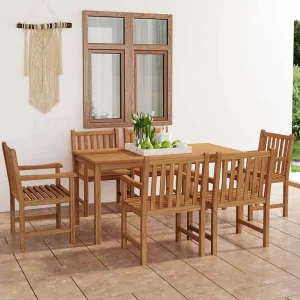 Acqui Terme 7-delige tuinset 160×80 cm massief teakhout Acqui Terme 7-delige tuinset 160×80 cm massief teakhout