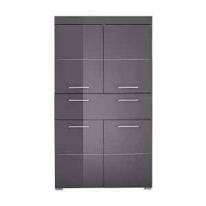Kelia glanzend grijs 2-deurs badkamermeubel 73 cm