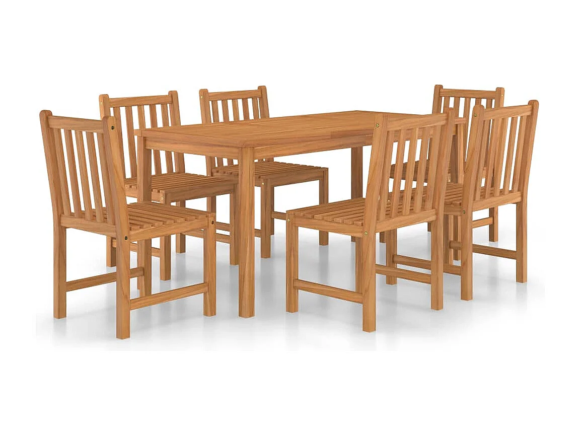 Acqui Terme 7-delige tuinset 160x80 cm massief teakhout