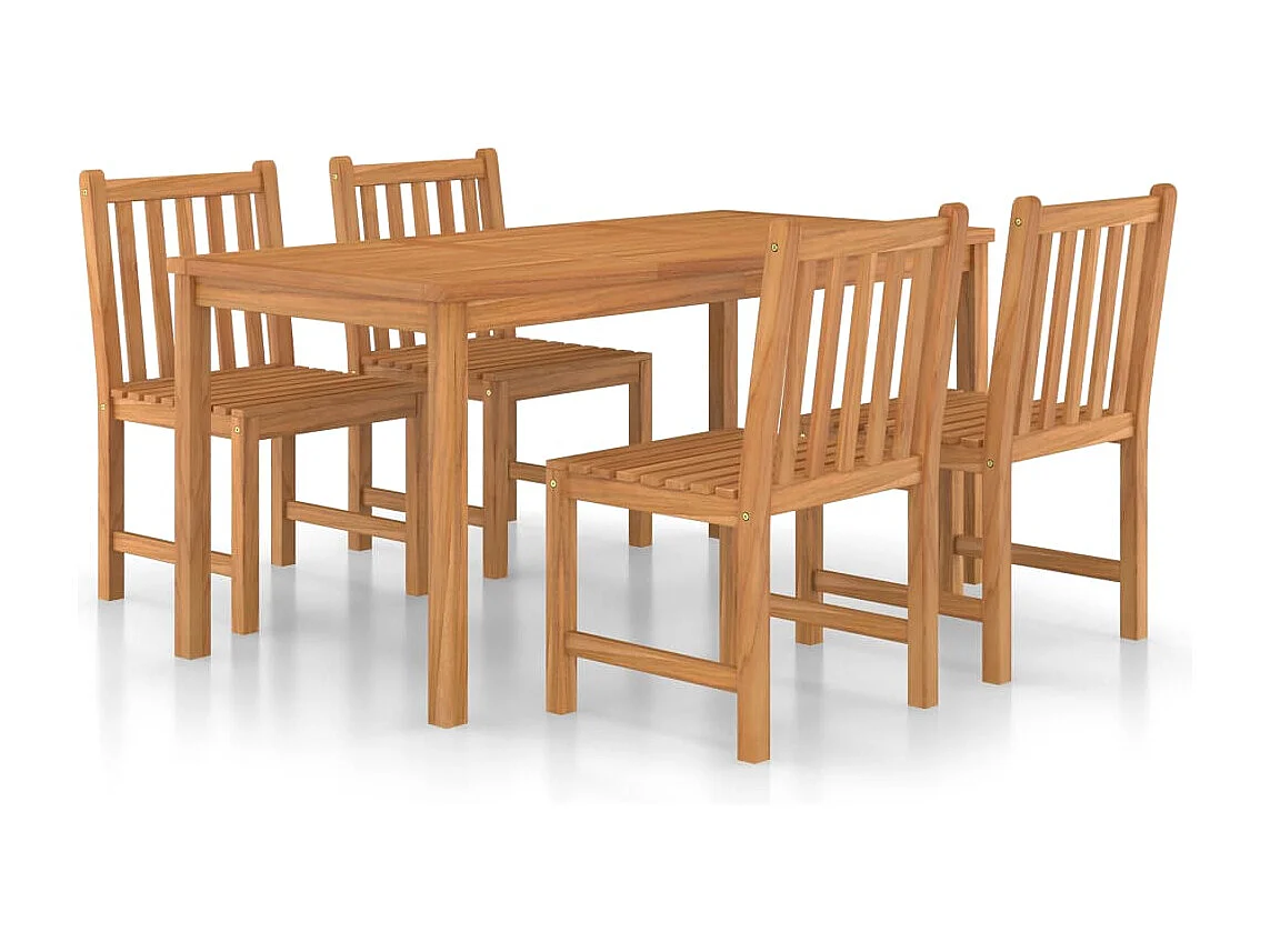 Acqui Terme 5-delige tuinset 160x80 cm massief teakhout