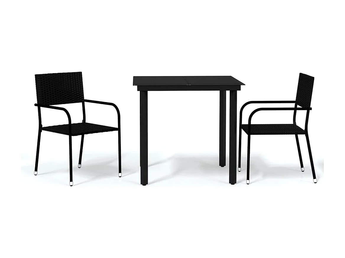 Aeron 3-delige Tuinset zwart
