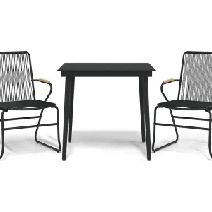Ayisha 3-delige Tuinset PVC-rattan zwart Ayisha 3-delige Tuinset PVC-rattan zwart