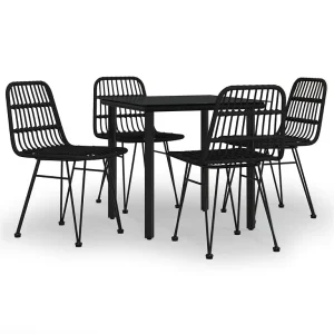 Ballyhaise 5-delige Tuinset poly rattan zwart Ballyhaise 5-delige Tuinset poly rattan zwart