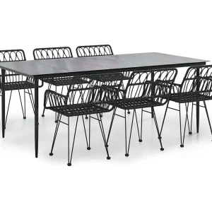 Arkadelphia 7-delige Tuinset poly rattan zwart Arkadelphia 7-delige Tuinset poly rattan zwart