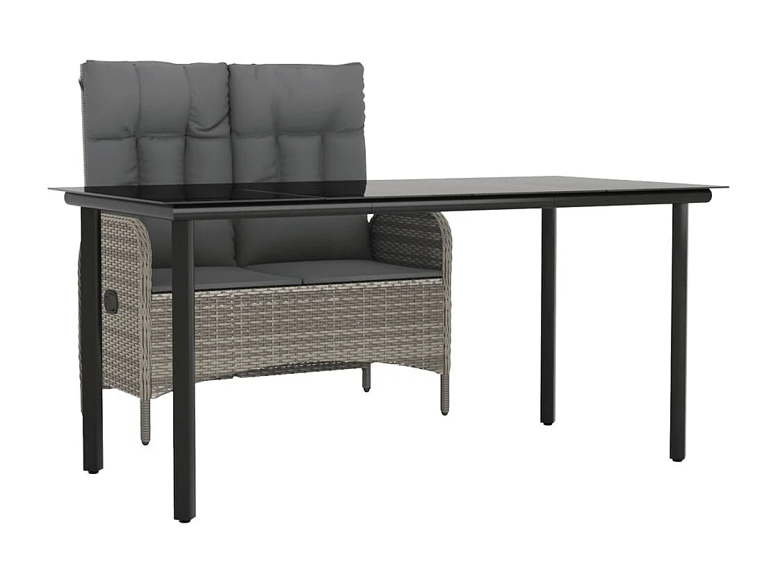 Atlin 2-delige Tuinset met kussens poly rattan grijs