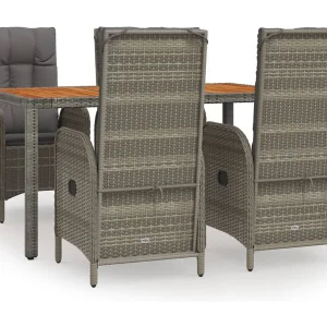 Addison 5-delige Tuinset met kussens poly rattan grijs Addison 5-delige Tuinset met kussens poly rattan grijs