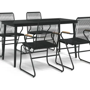 Ayisha 5-delige Tuinset PVC-rattan zwart Ayisha 5-delige Tuinset PVC-rattan zwart