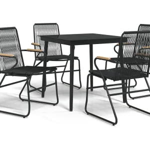 Ayisha 5-delige Tuinset PVC-rattan zwart Ayisha 5-delige Tuinset PVC-rattan zwart