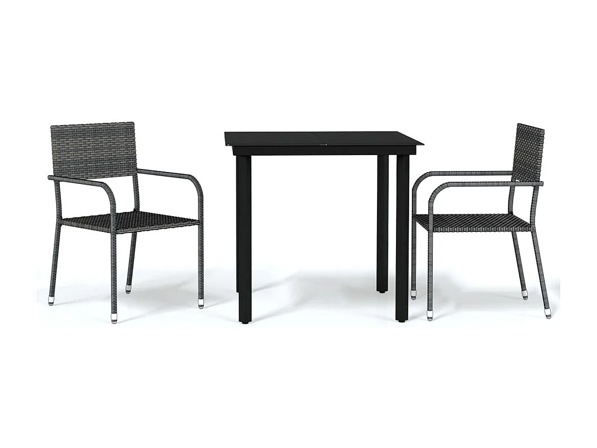 Aeron 3-delige Tuinset grijs