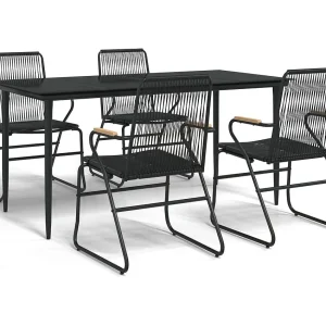 Ayisha 5-delige Tuinset PVC-rattan zwart Ayisha 5-delige Tuinset PVC-rattan zwart