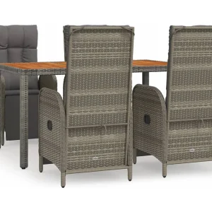 Addison 5-delige Tuinset met kussens poly rattan grijs Addison 5-delige Tuinset met kussens poly rattan grijs