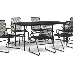 Ayisha 7-delige Tuinset PVC-rattan zwart Ayisha 7-delige Tuinset PVC-rattan zwart