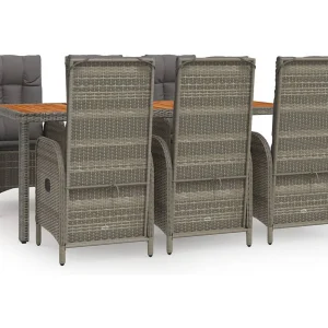 Addison 7-delige Tuinset met kussens poly rattan grijs Addison 7-delige Tuinset met kussens poly rattan grijs