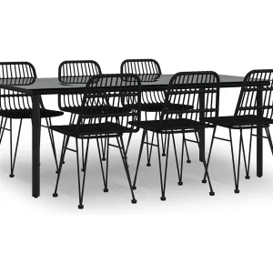 Ballyhaise 7-delige Tuinset poly rattan zwart Ballyhaise 7-delige Tuinset poly rattan zwart