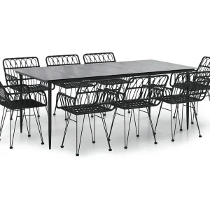 Arkadelphia 9-delige Tuinset poly rattan zwart Arkadelphia 9-delige Tuinset poly rattan zwart