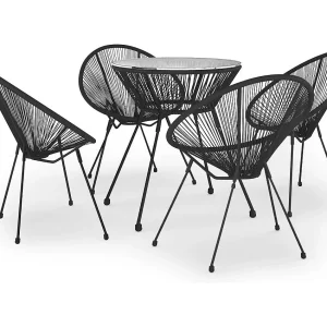 Alba 5-delige Tuinset PVC-rattan zwart Alba 5-delige Tuinset PVC-rattan zwart