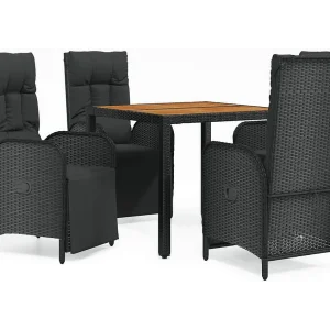 Afragola 5-delige Tuinset met kussens poly rattan zwart Afragola 5-delige Tuinset met kussens poly rattan zwart