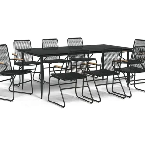 Ayisha 9-delige Tuinset PVC-rattan zwart Ayisha 9-delige Tuinset PVC-rattan zwart