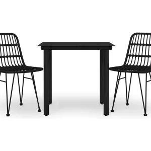 Ballyhaise 3-delige Tuinset poly rattan zwart Ballyhaise 3-delige Tuinset poly rattan zwart