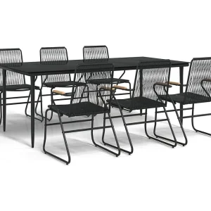 Ayisha 7-delige Tuinset PVC-rattan zwart Ayisha 7-delige Tuinset PVC-rattan zwart