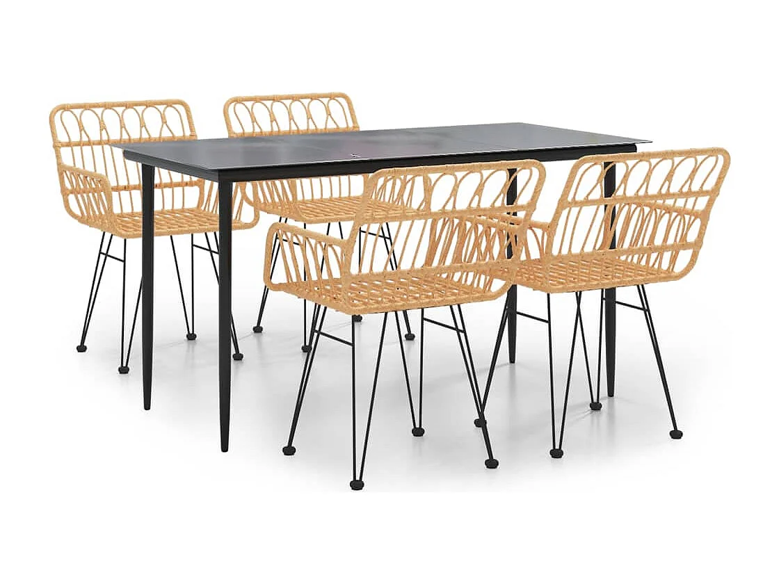 Arkadelphia 5-delige Tuinset poly rattan
