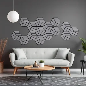 Akoestische panelen 30×26 cm Grijs Zeshoekige Honingraat Akoestische panelen 30×26 cm Grijs Zeshoekige Honingraat