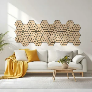 Akoestische panelen 30×26 cm Natuurlijk Eiken Zeskantige Honingraat Akoestische panelen 30×26 cm Natuurlijk Eiken Zeskantige Honingraat