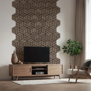 Akoestische panelen 30×26 cm Bruin Hexagon Honingraat
