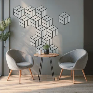 Akoestische Wandpanelen 30×26 cm Grijs Zeshoekige Honingraat 16-delige Set 3D Akoestische Wandpanelen 30×26 cm Grijs Zeshoekige Honingraat 16-delige Set 3D
