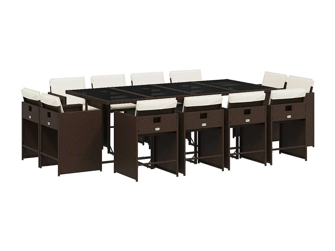 An Daingean 13-delige Tuinset met kussens poly rattan bruin