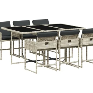 Arlon 7-delige Tuinset met kussens poly rattan grijs Arlon 7-delige Tuinset met kussens poly rattan grijs