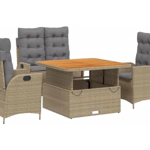 Arde 4-delige Tuinset met kussens poly rattan beige Arde 4-delige Tuinset met kussens poly rattan beige