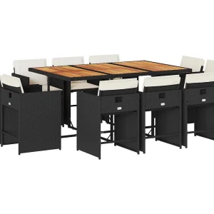 An Daingean 11-delige Tuinset met kussens poly rattan zwart An Daingean 11-delige Tuinset met kussens poly rattan zwart